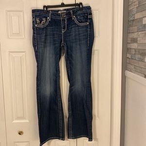 Vigoss Bootcut Jean-Size 16-Dark Blue-Inseam measures 32.5 inches